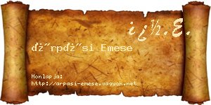 Árpási Emese névjegykártya